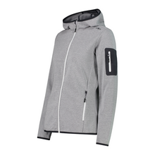 Load image into Gallery viewer, CMP Women&#39;s Knit-Tech Hooded Full Zip Fleece (Bianco/Graffite)
