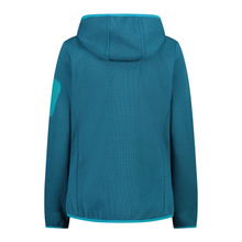 Load image into Gallery viewer, CMP Women&#39;s Knit-Tech Hooded Full Zip Fleece (Tiffany/Night)
