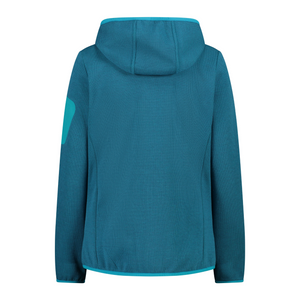 CMP Women's Knit-Tech Hooded Full Zip Fleece (Tiffany/Night)