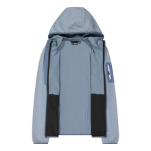 Load image into Gallery viewer, CMP Women's Knit Tech Hooded Full Zip Fleece (Space/Sky Blue)
