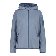 Load image into Gallery viewer, CMP Women's Knit Tech Hooded Full Zip Fleece (Space/Sky Blue)
