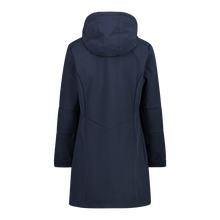 Load image into Gallery viewer, CMP Women&#39;s Longline Softshell Hooded Coat (B. Blue-Niagara)
