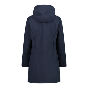 CMP Women's Longline Softshell Hooded Coat (B. Blue-Niagara)