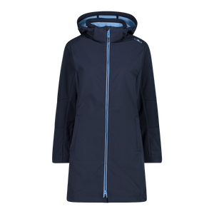 CMP Women's Longline Softshell Hooded Coat (B. Blue-Niagara)