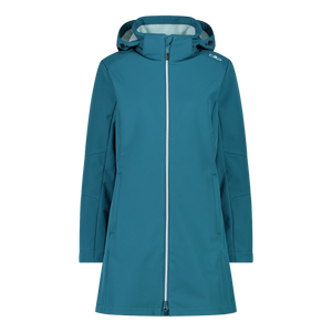 CMP Women's Longline Softshell Hooded Coat (Teal)