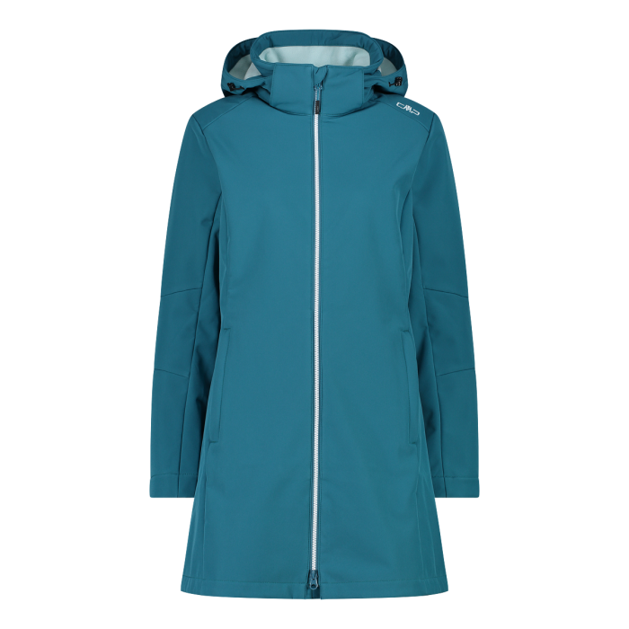 CMP Women's Longline Softshell Hooded Coat (Teal)