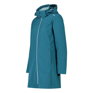 CMP Women's Longline Softshell Hooded Coat (Teal)