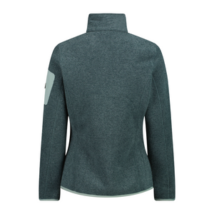 CMP Women's Melange Jacquard Knit-Tech Full Zip Fleece (Trek Green)