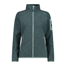 Load image into Gallery viewer, CMP Women&#39;s Melange Jacquard Knit-Tech Full Zip Fleece (Trek Green)
