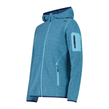 Load image into Gallery viewer, CMP Women&#39;s Melange Knit-Tech Full Zip Hoody (Topaz/Blue Ink)
