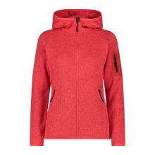 Load image into Gallery viewer, CMP Women&#39;s Mélange Knit-Tech Hooded Heavy Full Zip Fleece (Corallo/Anthracite)
