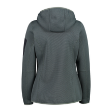 Load image into Gallery viewer, CMP Women&#39;s Mélange Knit-Tech Hooded Heavy Full Zip Fleece (Mineral)
