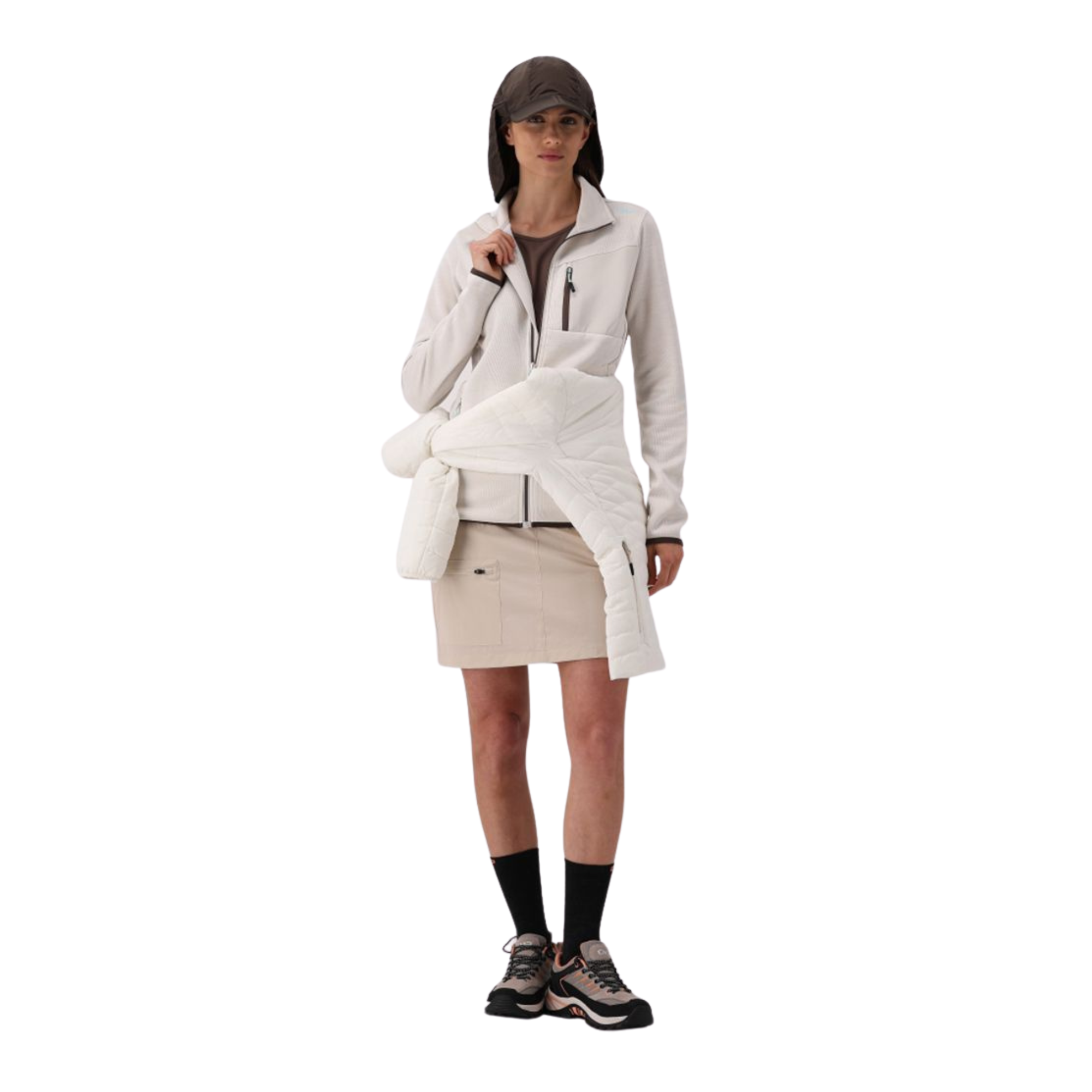 CMP Women's Padded Hooded Insulated Jacket (Offwhite)