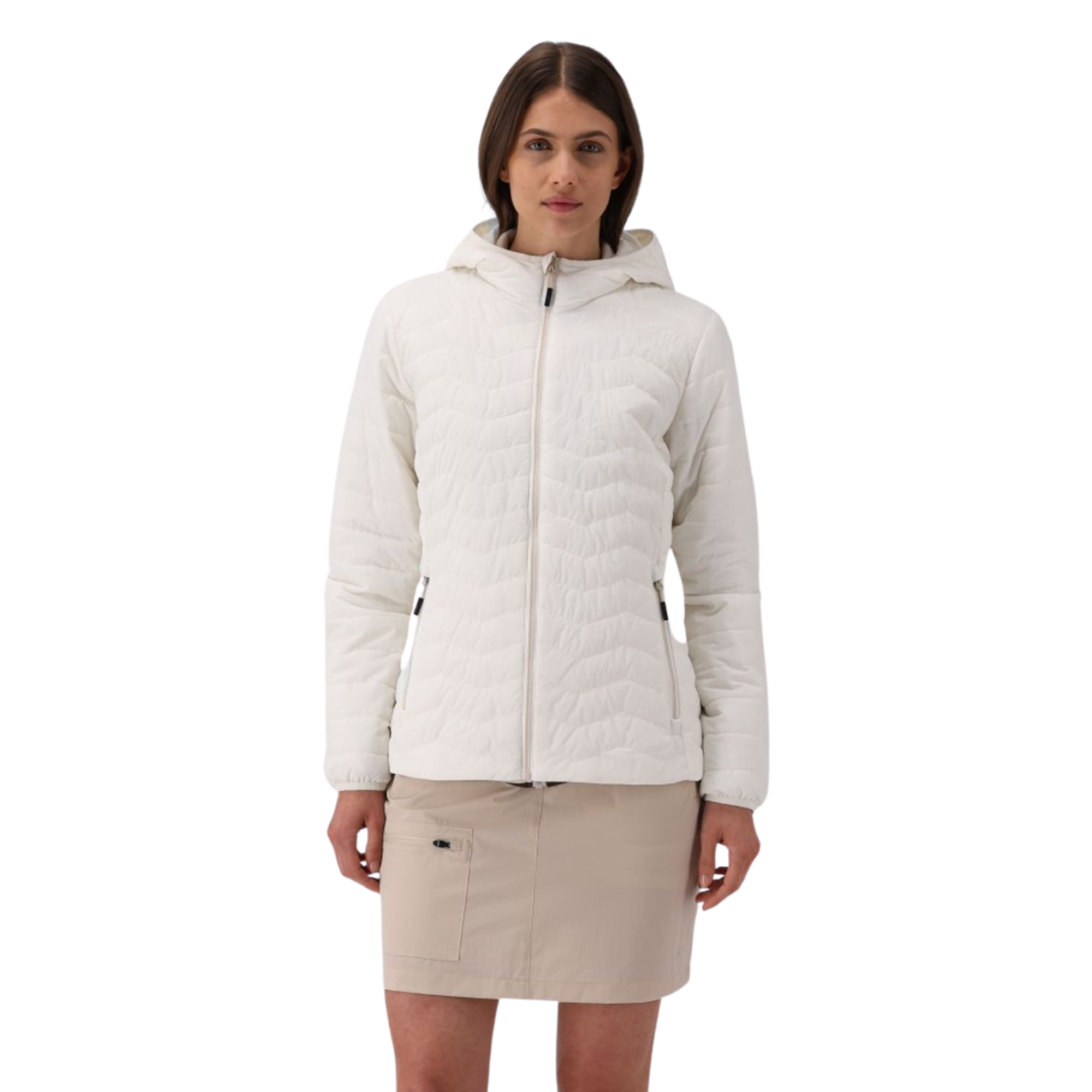 CMP Women's Padded Hooded Insulated Jacket (Offwhite)