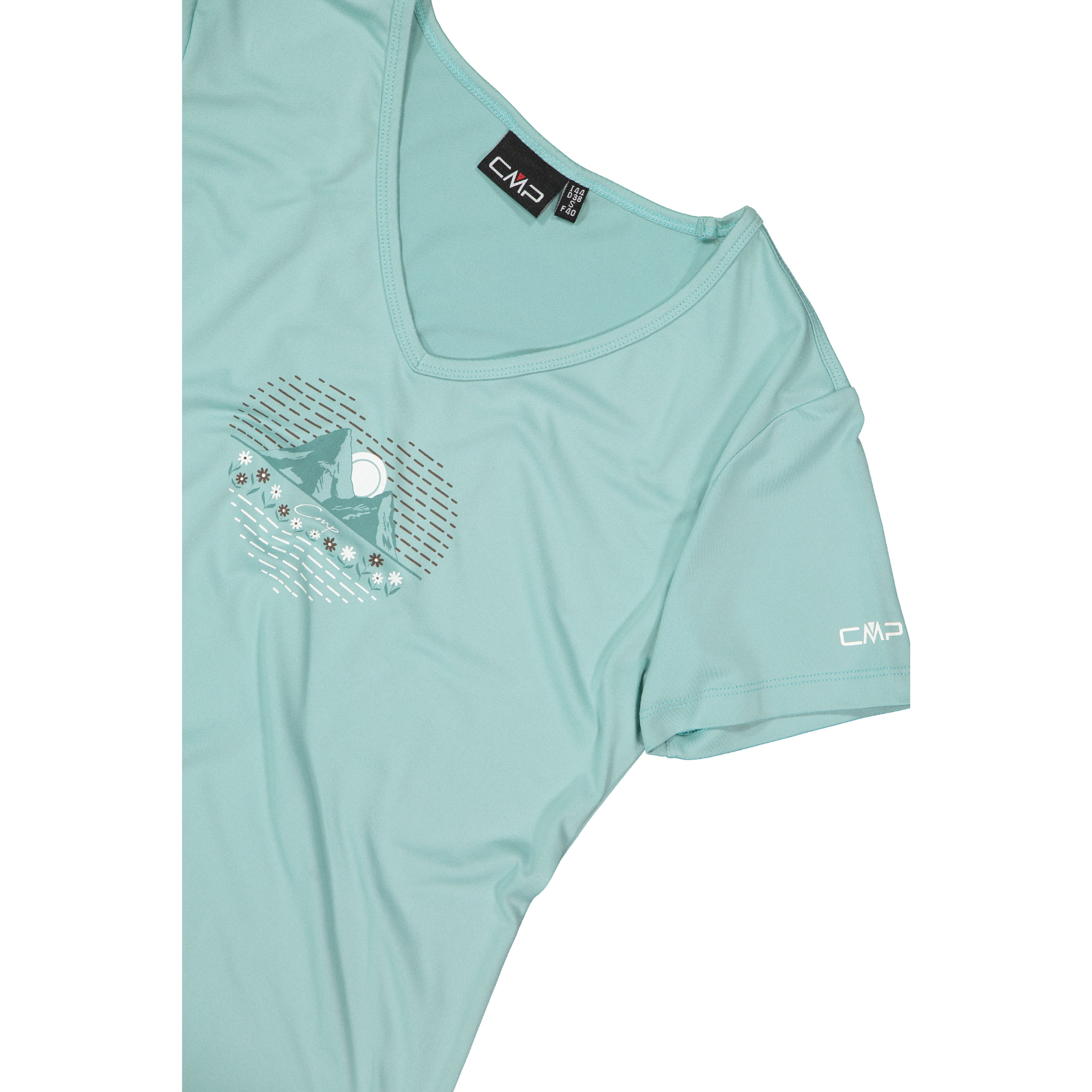 CMP Women's Printed Short Sleeve Technical Tee (Lagoon)