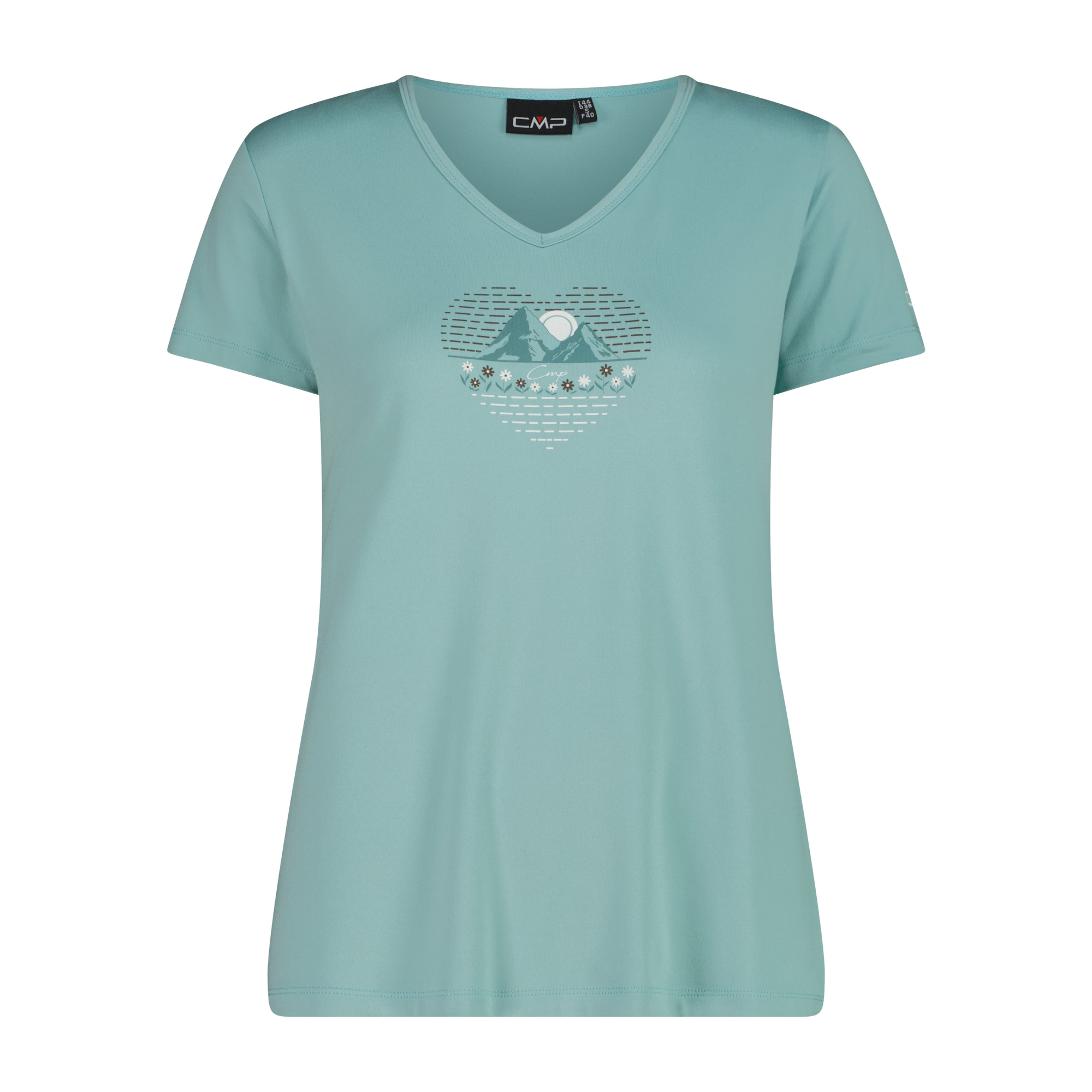 CMP Women's Printed Short Sleeve Technical Tee (Lagoon)