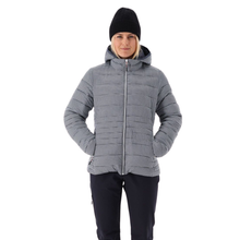 Load image into Gallery viewer, CMP Women&#39;s Printed Sorona Aura Hooded Insulated Jacket (Bianco Gesso/Titanio)
