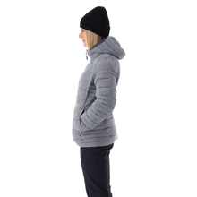 Load image into Gallery viewer, CMP Women&#39;s Printed Sorona Aura Hooded Insulated Jacket (Bianco Gesso/Titanio)
