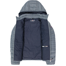 Load image into Gallery viewer, CMP Women&#39;s Printed Sorona Aura Hooded Insulated Jacket (Bianco Gesso/Titanio)
