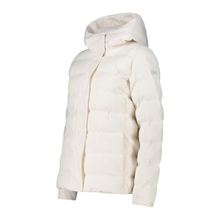 Load image into Gallery viewer, CMP Women&#39;s Puffy Hooded Insulated Jacket (Bianco Gesso)
