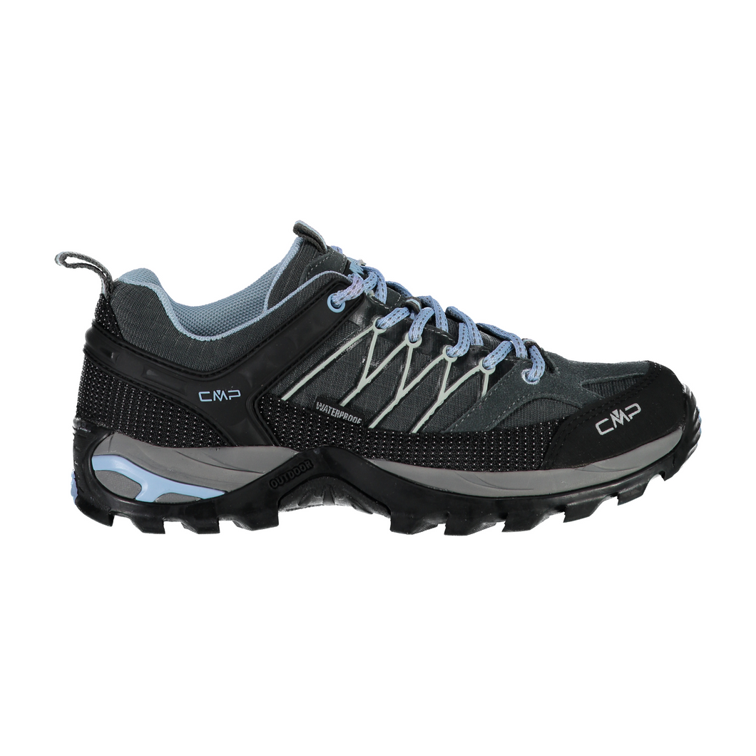 CMP Women's Rigel Low Trekking Waterproof Trail Shoes (Graphite/Light Blue)