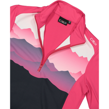 Load image into Gallery viewer, CMP Women&#39;s Softech Mountain Print Half Zip Technical Top (Red Carminio)
