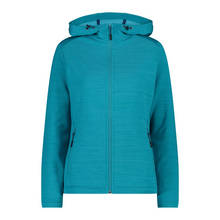 Load image into Gallery viewer, CMP Women&#39;s Stretch Performance Hooded Full Zip Fleece (Tiffany Mel)
