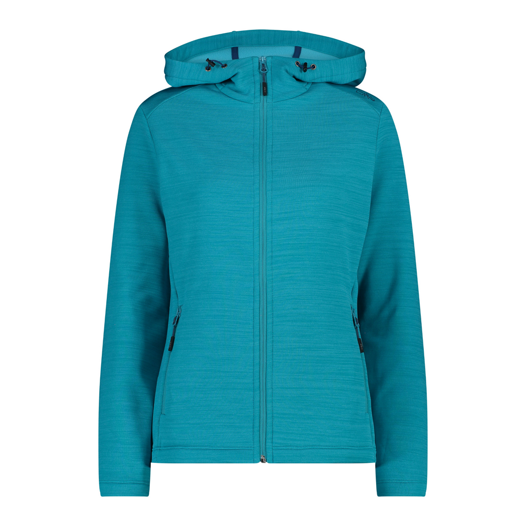 CMP Women's Stretch Performance Hooded Full Zip Fleece (Tiffany Mel)