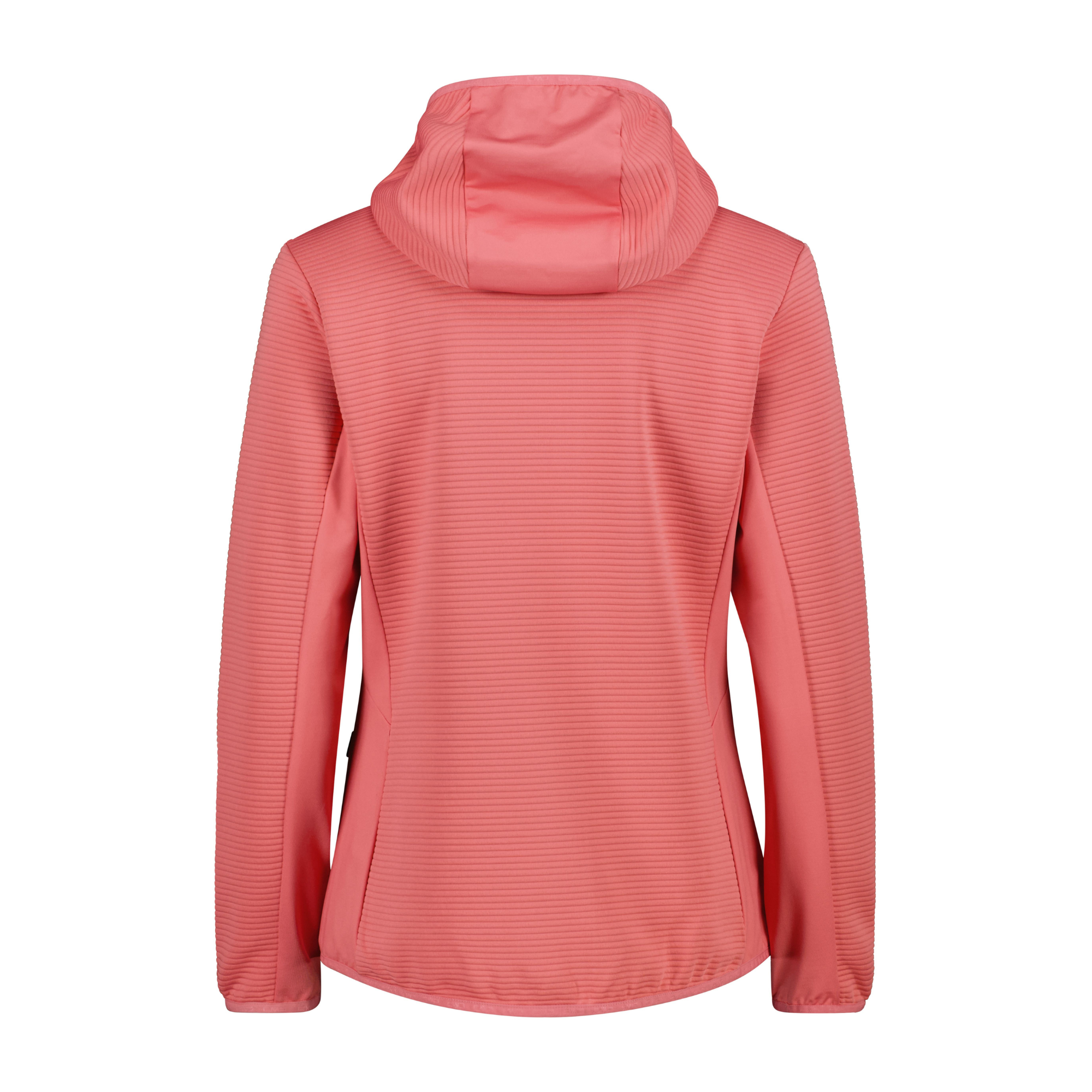 CMP Women's Unlimitech Hybrid Stretch Performance Hooded Full Zip Fleece (Coral)