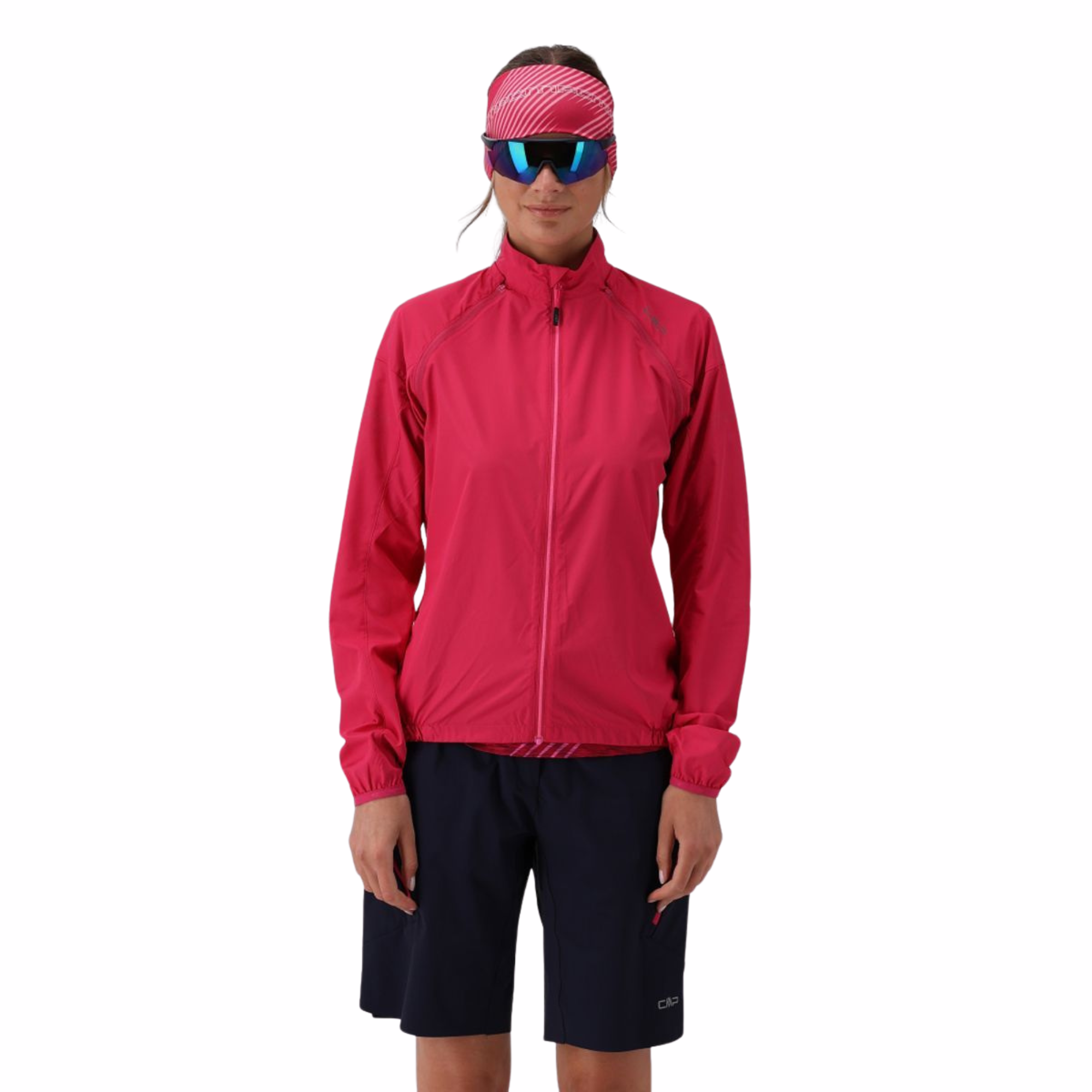 CMP Women's Windproof Cycling Jacket with Detachable Sleeves Magenta B807 32C6136