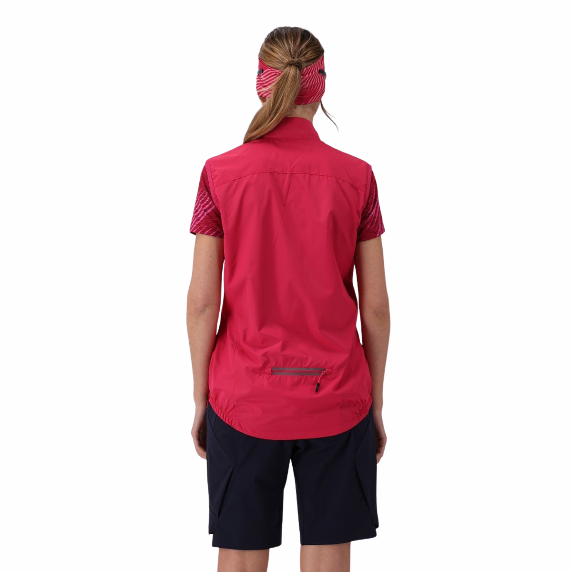 CMP Women's Windproof Cycling Jacket with Detachable Sleeves Magenta B807 32C6136