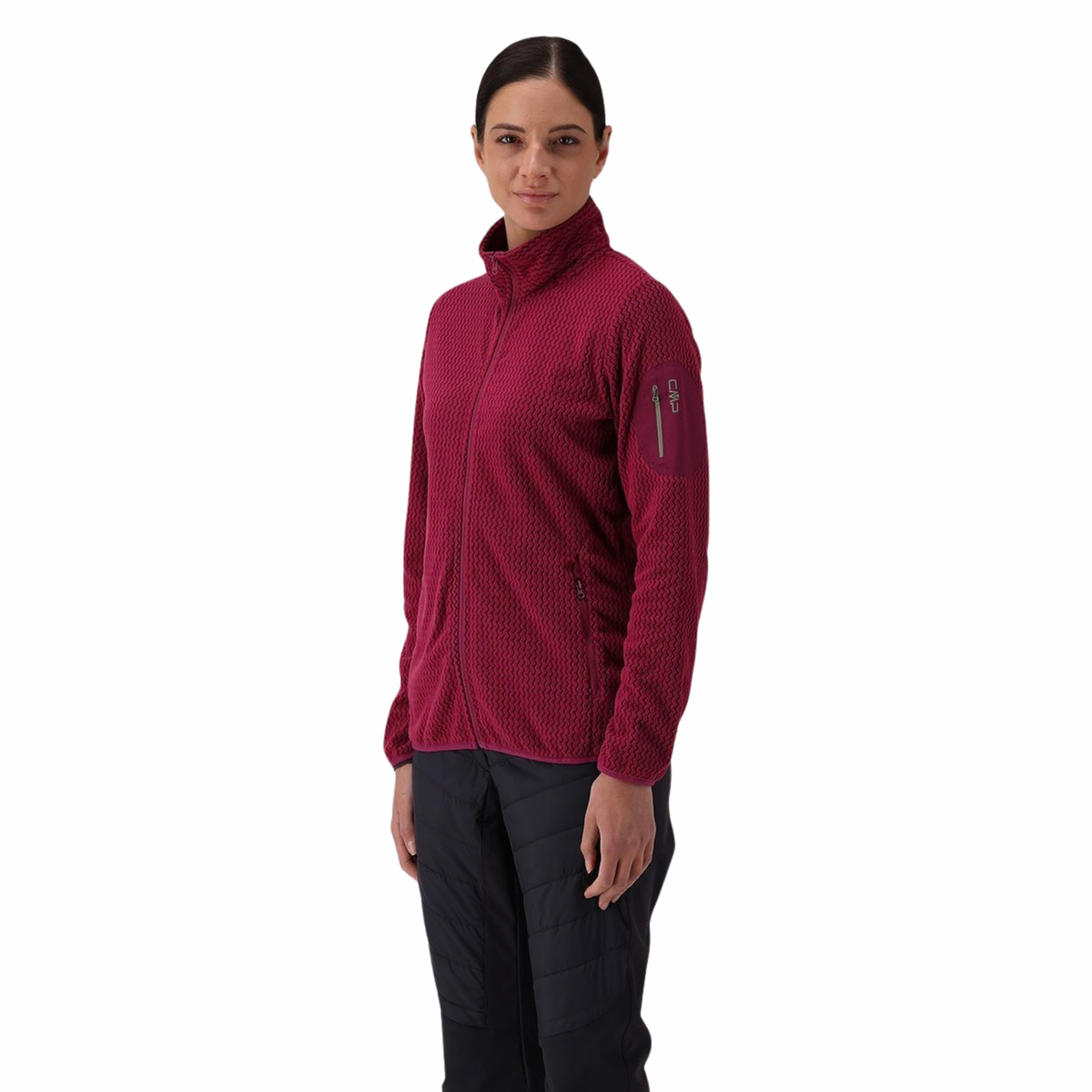 CMP Women's Zig Zag Full Zip Fleece Jacket Amaranto C489 36H1296