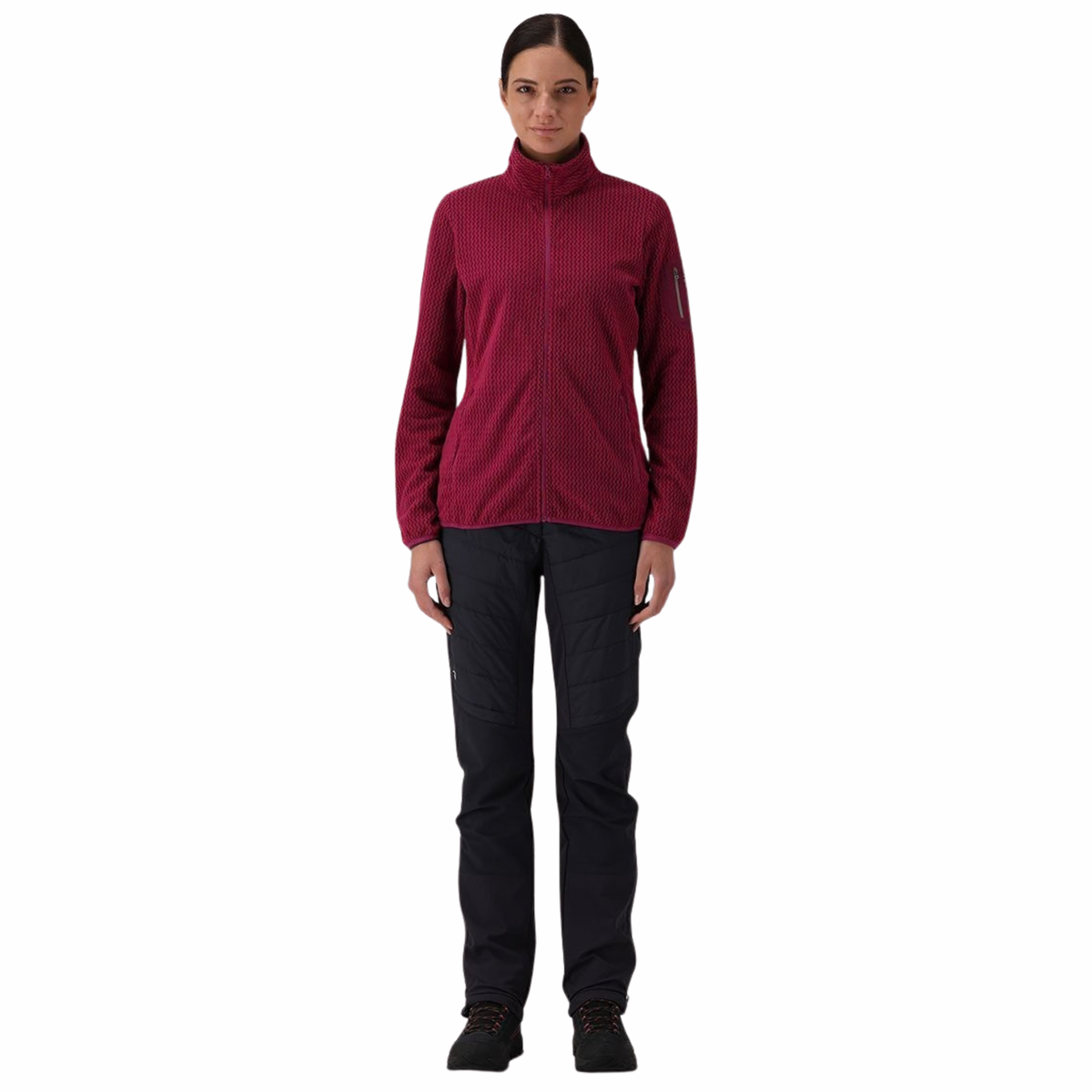CMP Women's Zig Zag Full Zip Fleece Jacket Amaranto C489 36H1296