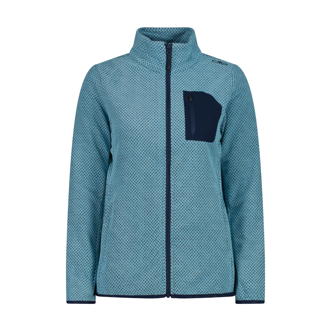 CMP Women's Zig Zag Full Zip Fleece (Topazio)