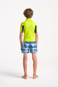 C-Skins Junior NuWave Rash X UPF50+ Short Sleeve Rash Vest (Lime/Anthracite/Multi)