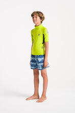 Load image into Gallery viewer, C-Skins Junior NuWave Rash X UPF50+ Short Sleeve Rash Vest (Lime/Anthracite/Multi)
