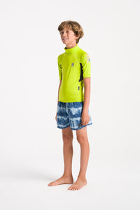 C-Skins Junior NuWave Rash X UPF50+ Short Sleeve Rash Vest (Lime/Anthracite/Multi)