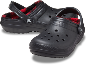 Crocs Classic Lined Buff Checked Clogs (Black)