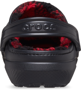 Crocs Classic Lined Buff Checked Clogs (Black)