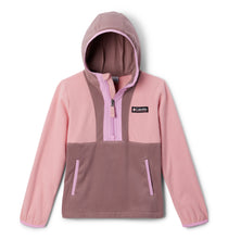 Load image into Gallery viewer, Columbia Kids Back Bowl Lite Half Zip Hooded Fleece (Salmon Rose/Fig/Cosmos)(Ages 4-18)
