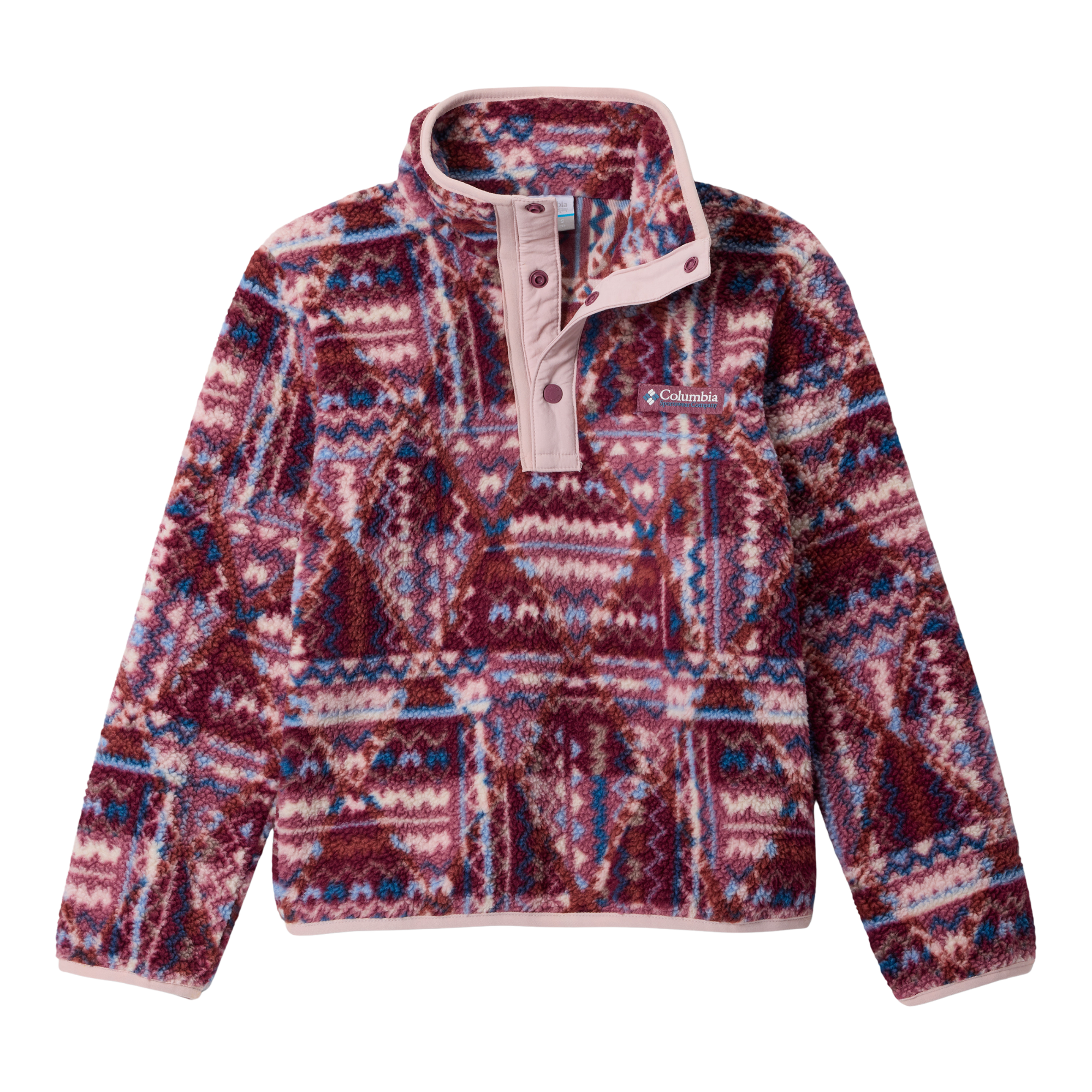 Columbia Kids Helvetia II Printed Half Snap Fleece Antique Mauve Geomix 551 2097071