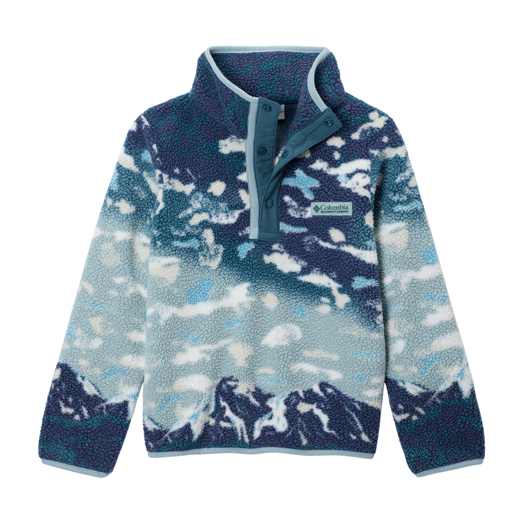 Columbia Kids Helvetia II Printed Half Snap Fleece (Crushed Blue Sisters/Everblue)(Ages 4-18)