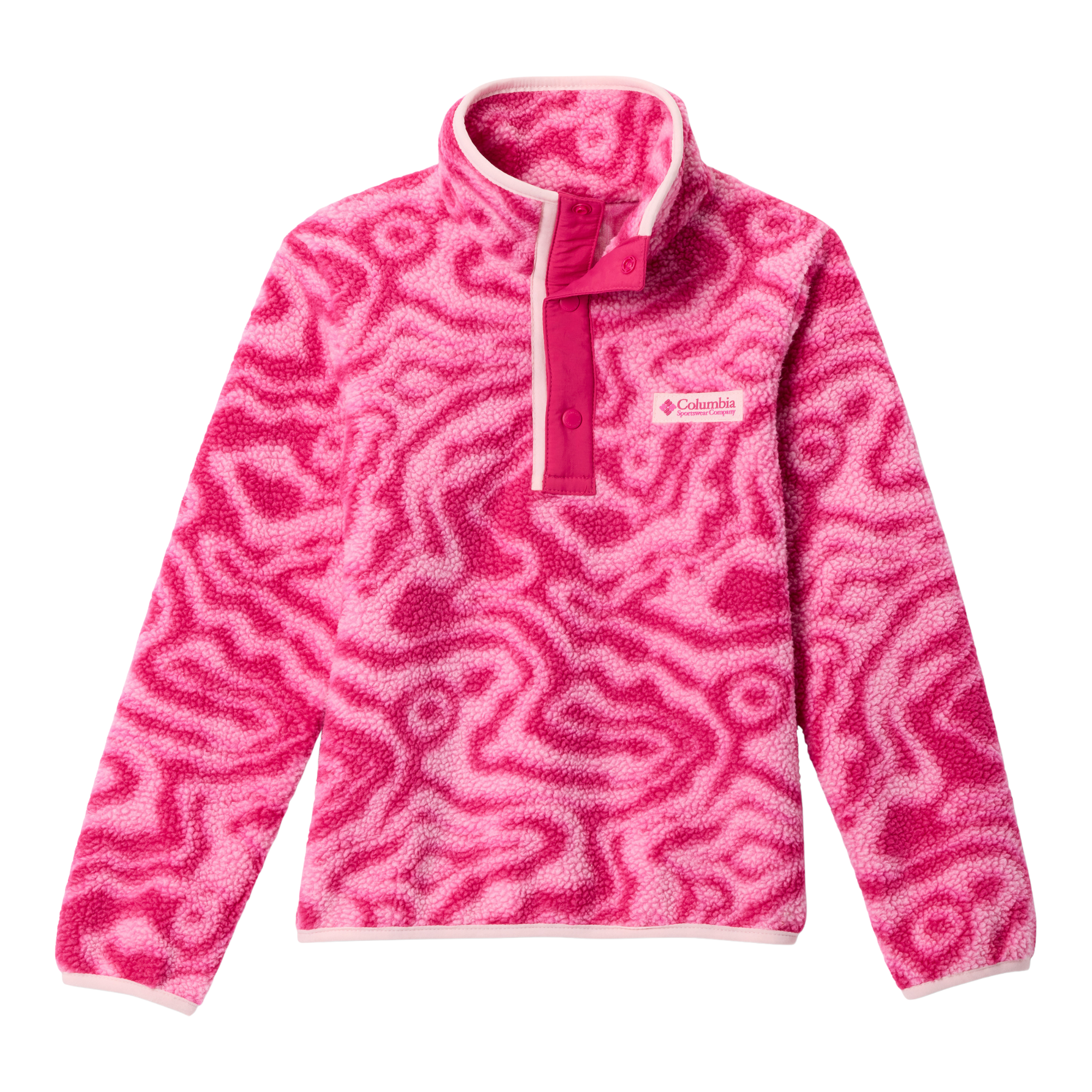 Columbia Kids Helvetia II Printed Half Snap Fleece (Guava Pink Topoglitch/Guava Pink)