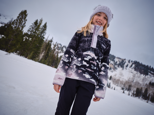 Columbia Kids Helvetia II Printed Half Snap Fleece (Shale Purple Sisters/Lavender Pearl)(Ages 4-18)