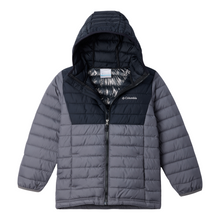 Load image into Gallery viewer, Columbia Kids Powder Lite II Hooded Insulated Jacket (City Grey/Black)(Ages 6-18)
