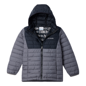 Columbia Kids Powder Lite II Hooded Insulated Jacket (City Grey/Black)(Ages 6-18)