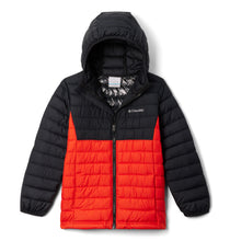 Load image into Gallery viewer, Columbia Kids Powder Lite II Hooded Insulated Jacket (Spicy/Black)(Ages 6-18)
