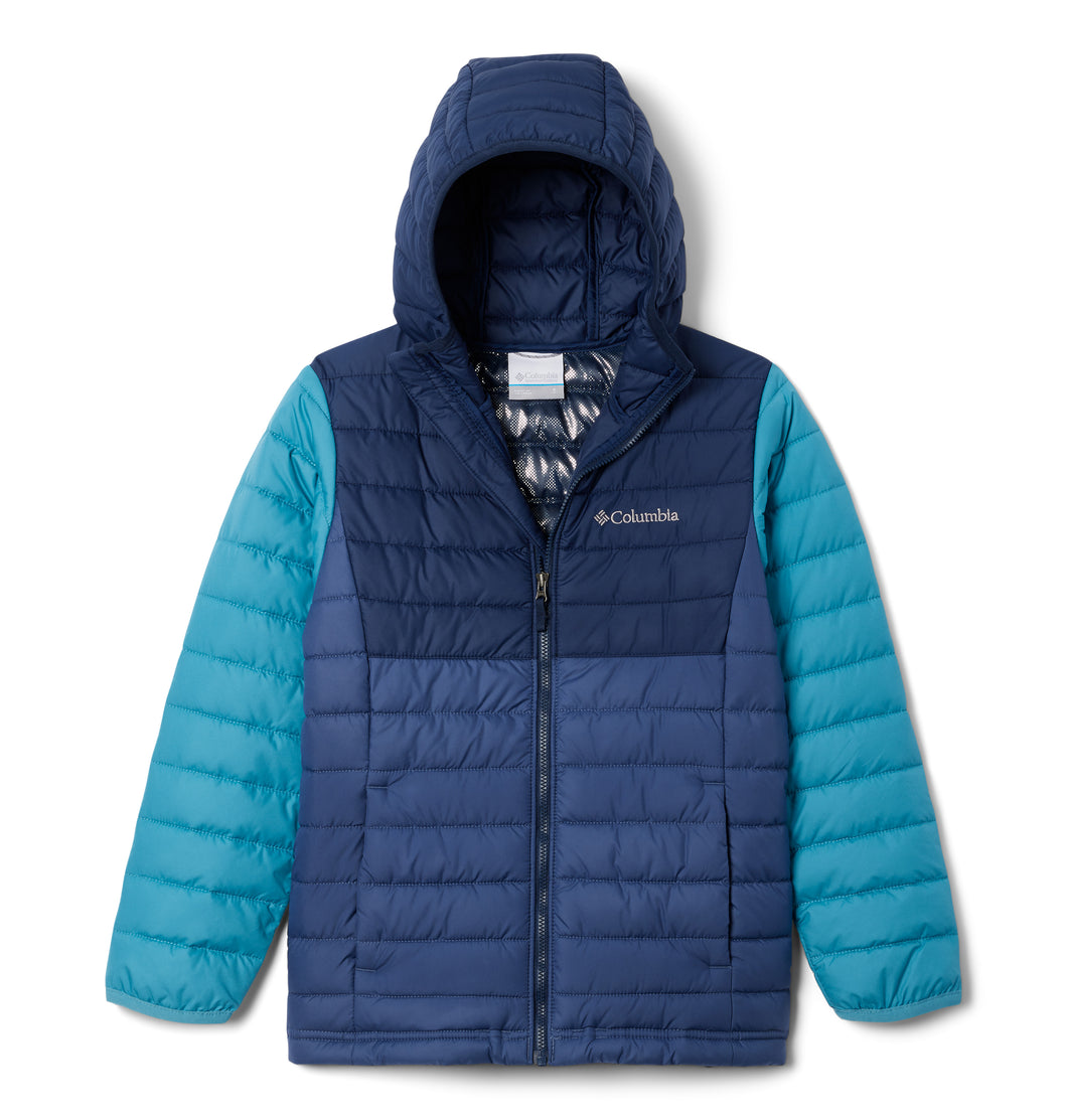 Columbia Kids Powder Lite Omni-Heat Hooded Insulated Jacket (Dark Mountain)(Ages 4-18)