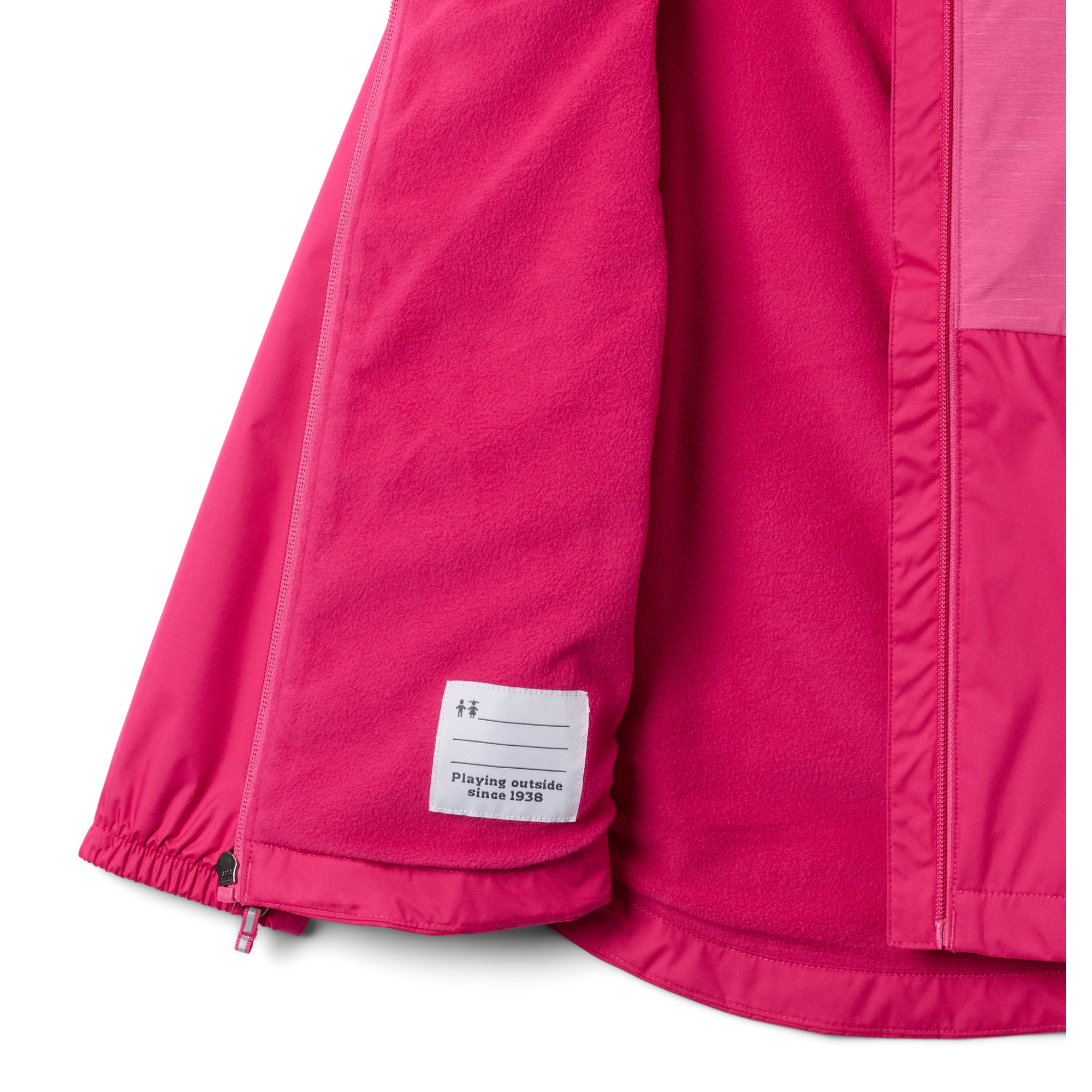 Columbia Kids Rainy Trails III Fleece Lined Waterproof Jacket (Guava Pink/Pink Ice)