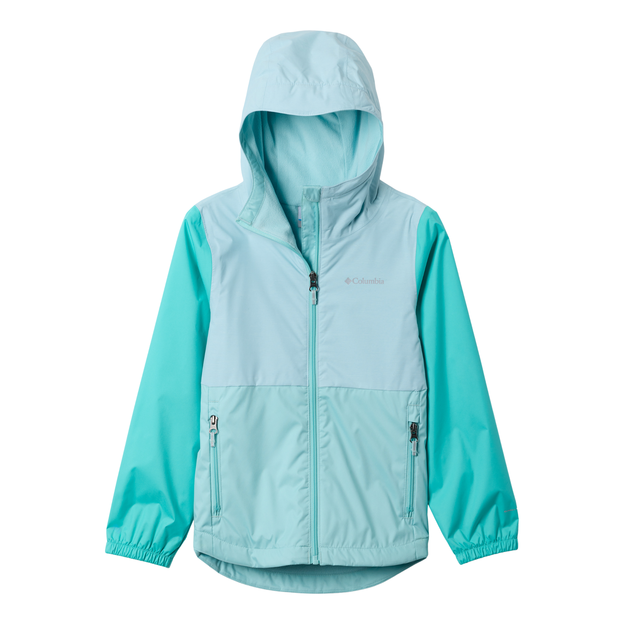 Columbia Kids Rainy Trails III Fleece Lined Waterproof Jacket (Spray/Marine Light/Dolphin)